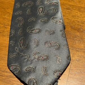Oscar de la Renta Charcoal Paisley Tie Vintage